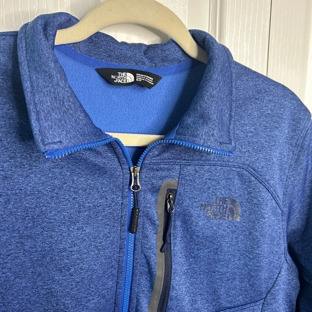 North Face Mens Small Blue 1/2 Zip Fleece‎ Long Sleeve Running Outdoor Pullover